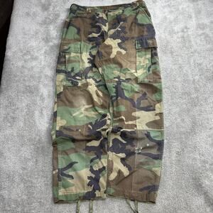 Vintage Vietnam War Ripstop Camo Cargo Pants Size 34x32 Surplus Army Distressed